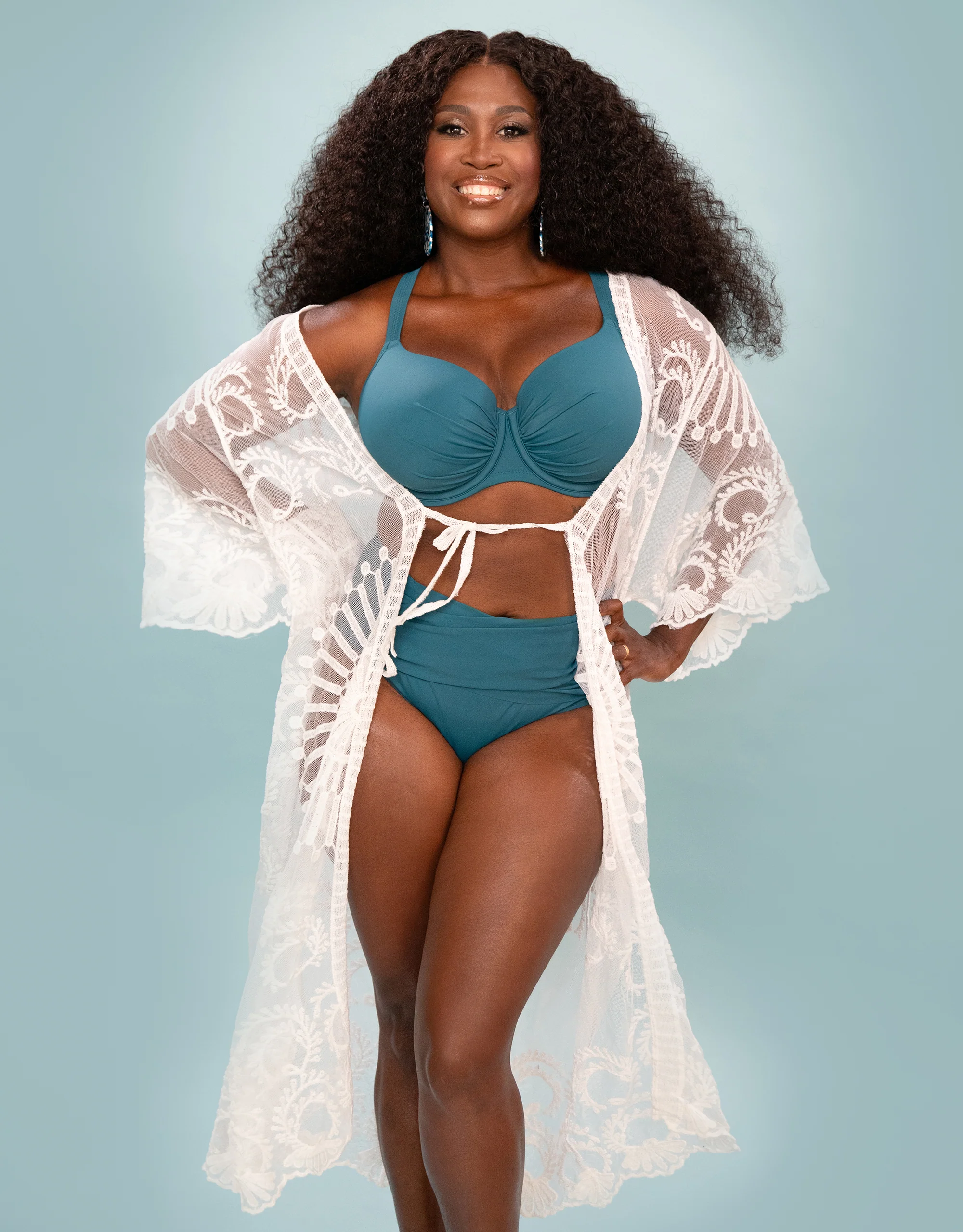 Beach-Kimono Mambo Long Ivory - Image 3