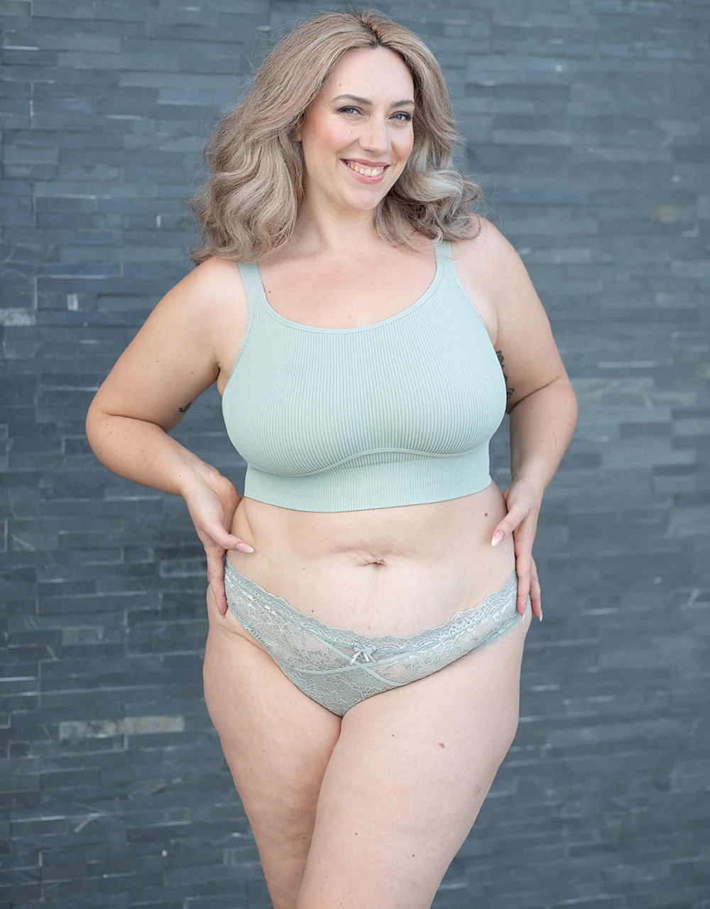 Brazilian-Slip Eliana Satin Sagegrey - Image 3