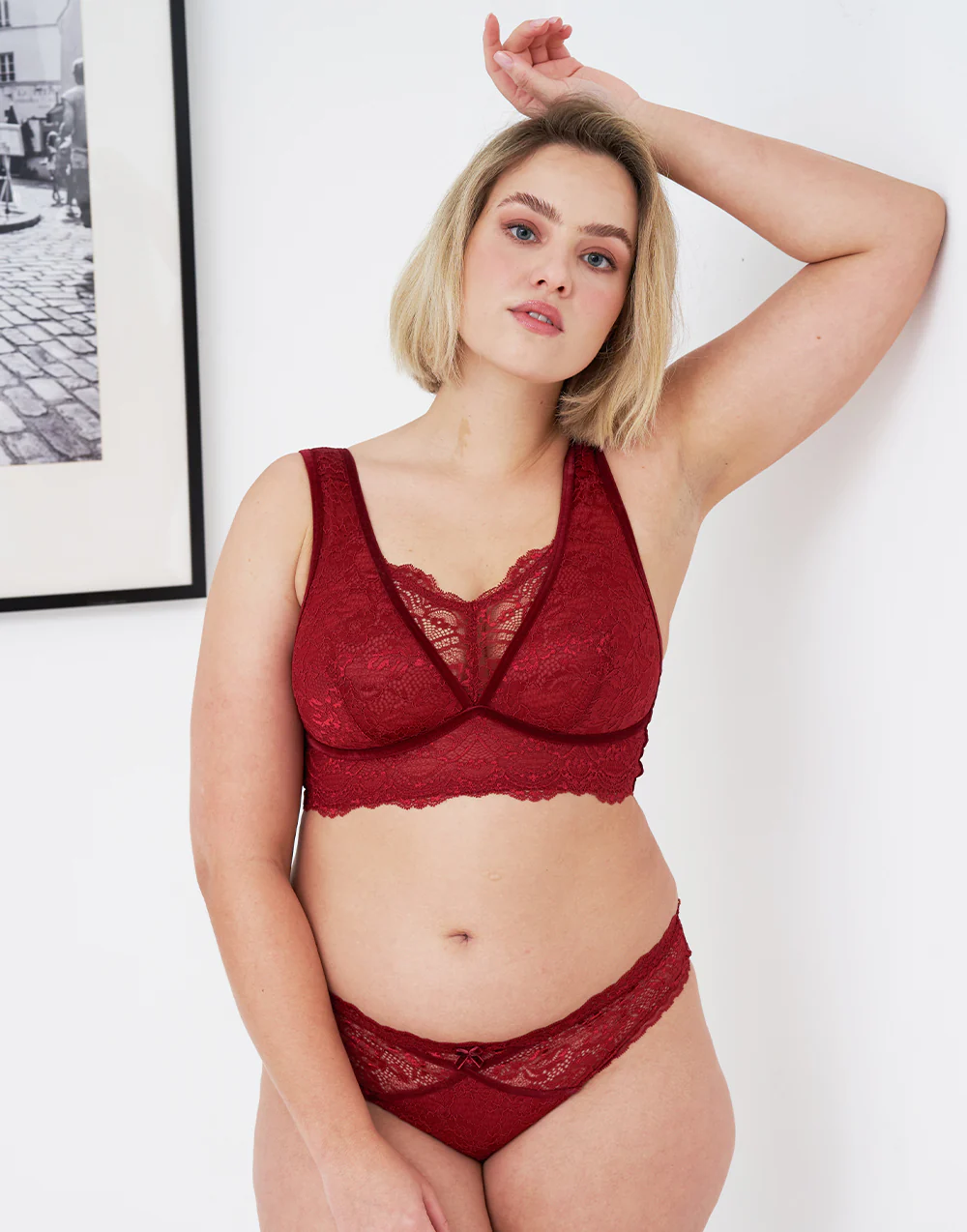 Brazilian-Slip Eliana Velvet Burgundy - Image 10
