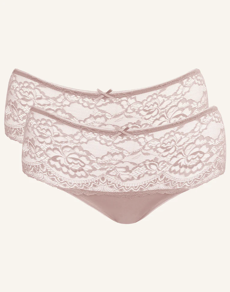 High-Panty-Set 2x Lace Basic Rose