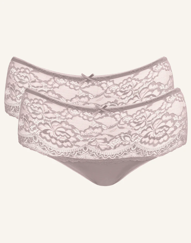High-Panty-Set 2x Lace Basic Taupe