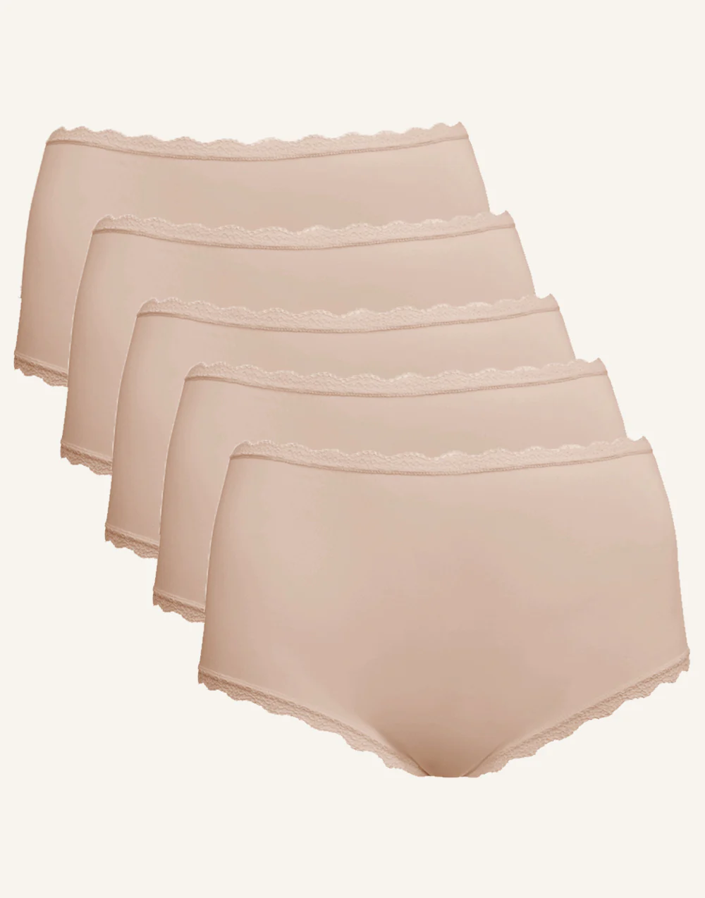 High-Panty-Set 5x Basic Cappuccino