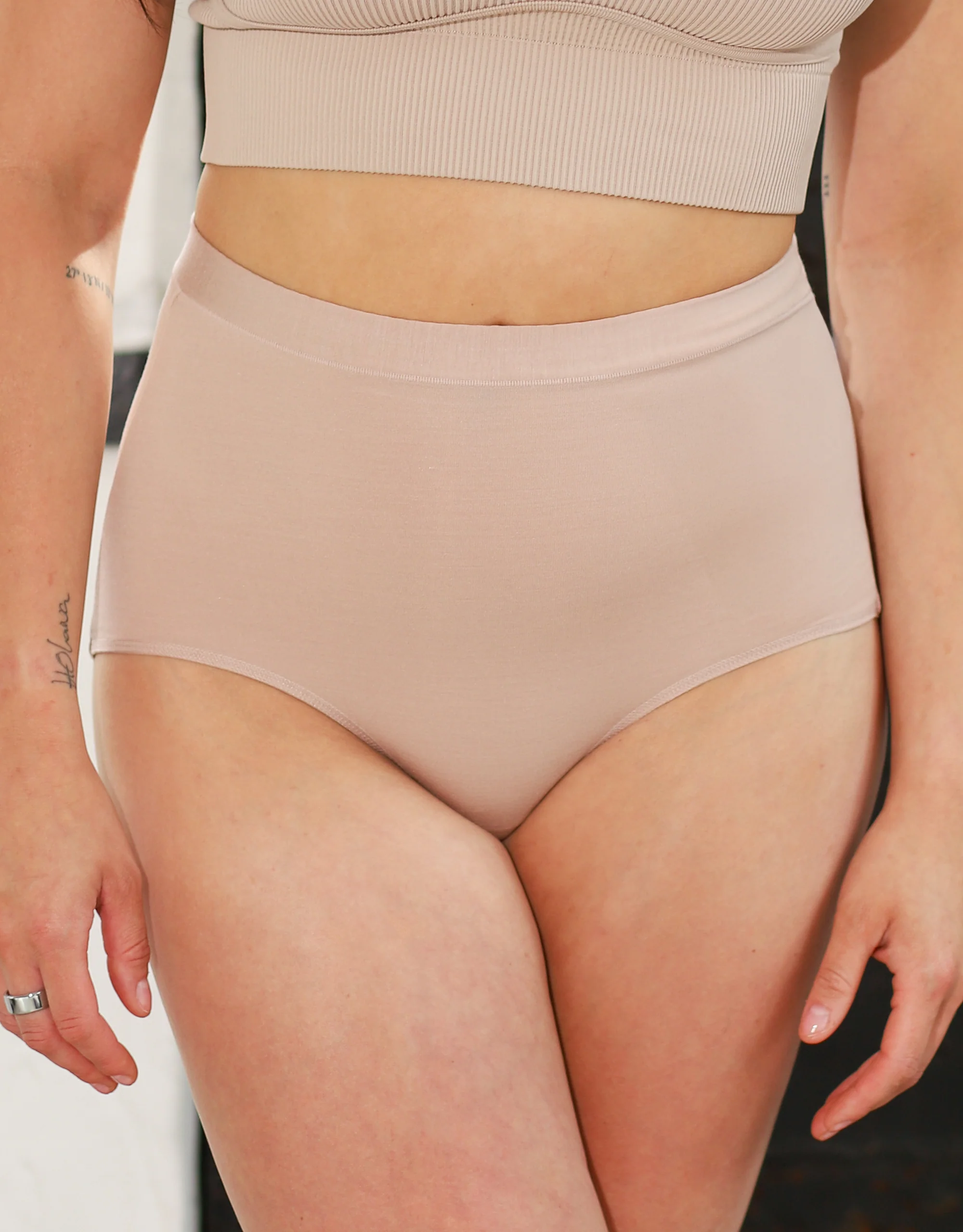 High-Waist-Panty Cozy Basic Sand
