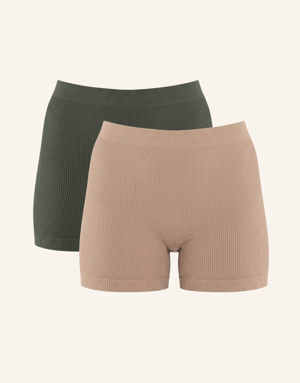 High-Waist-Shorts-Set 2x Freeda Olive/Taupe