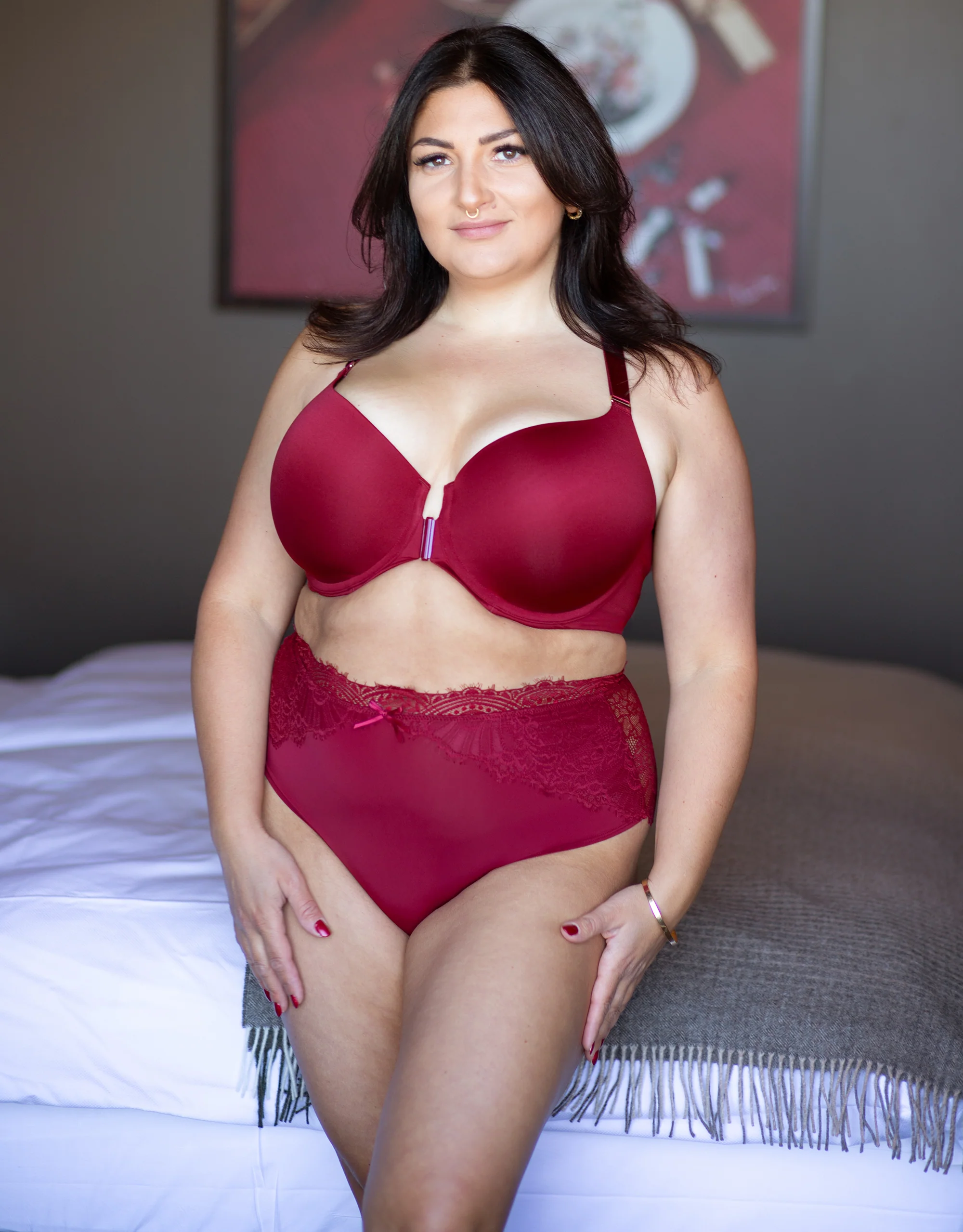 Vorderverschluss-BH Pure Luxe Bordeaux - Image 6